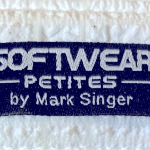 SOFTWEAR by Mark Singer Sz SP Collared White Puckered 3/4 Sleeve Button Vintage - Picture 6 of 8